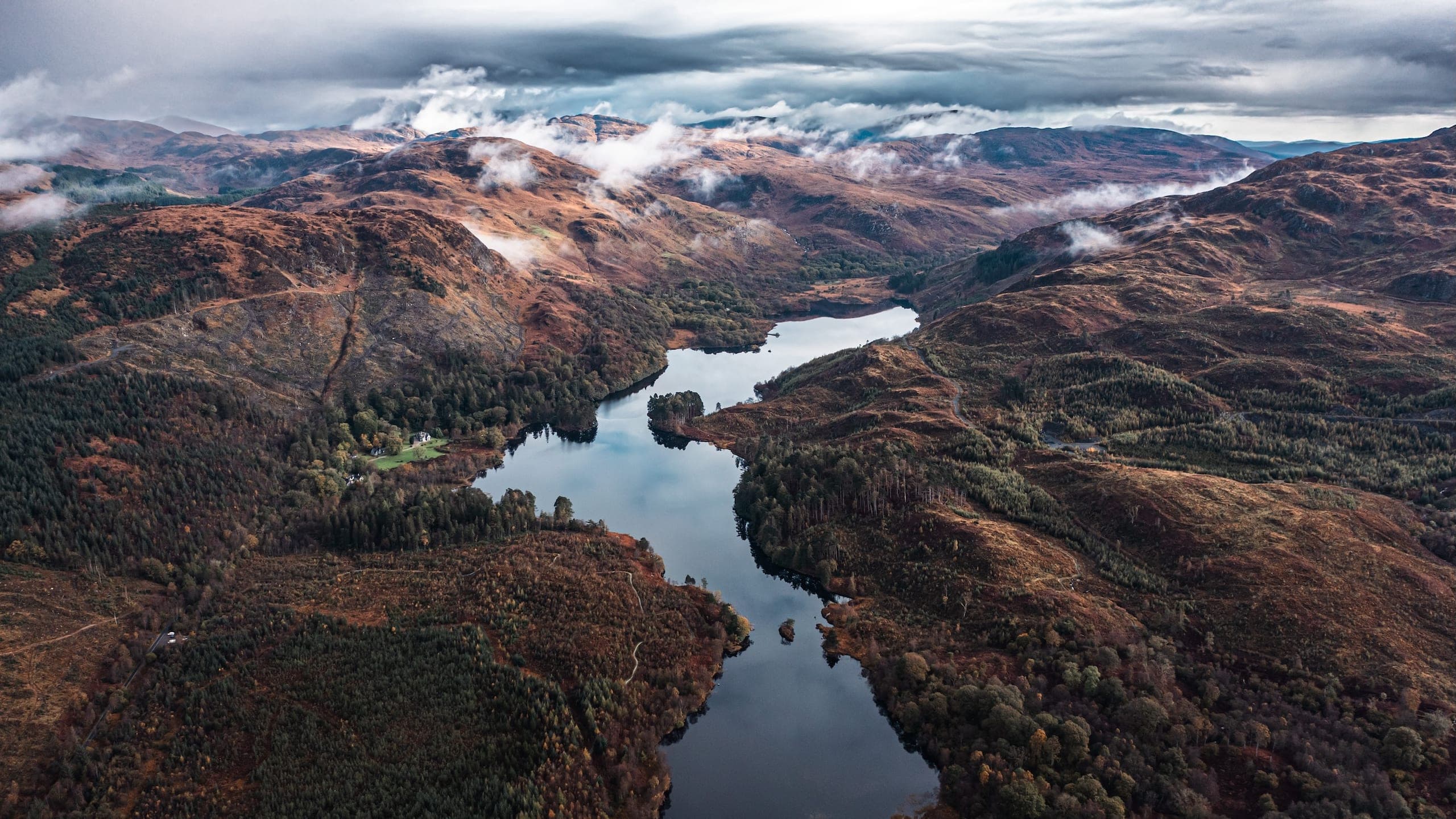 Island-studded loch